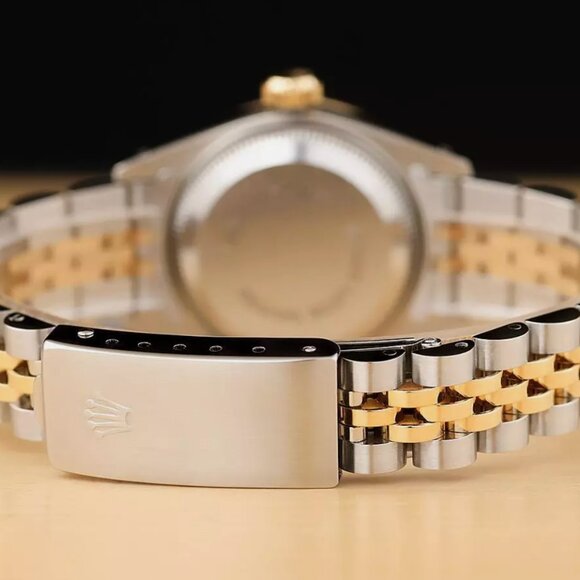 NEW ROLEX LADIES DATEJUST MOTHER OF PEARL DIAMOND 18K GOLD SS WATCH main image 4